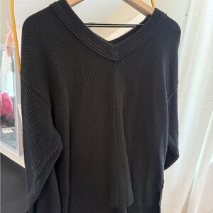 Aerie Classic Black V-Neck Sweater